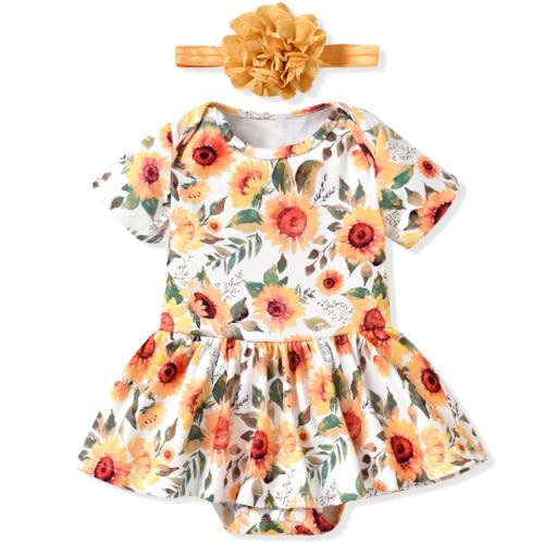 Aalizzwell Newborn Infant Baby Girls Bodysuit Dress