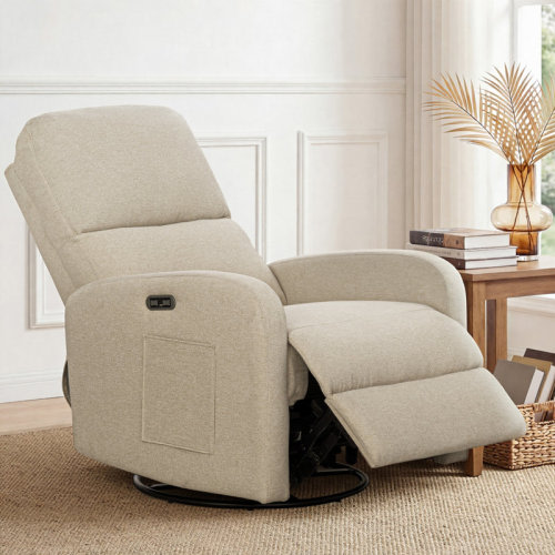 Madison Park Power Recliner 3-In-1 With Swivel, Glider, USB Ports & Reviews | Wayfair