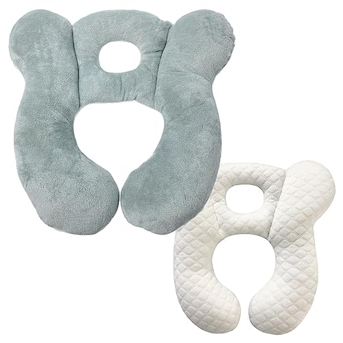 Baby Travel Pillow, Infant Kid's Cushion Soft and Skin Friendly for Car Seat, Pushchair and Stroller (Plush Grey)