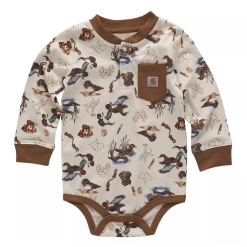 Baby Carhartt Ducks and Dogs Long Sleeve Onesie