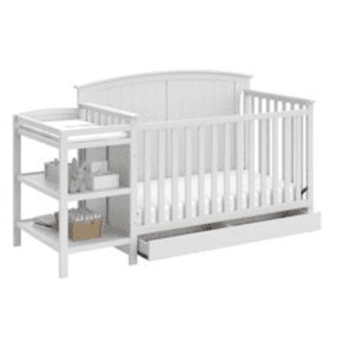 Storkcraft Steveston 5-in-1 Convertible Baby Crib & Changer, White