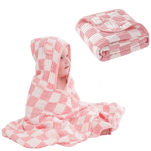 HardNok Baby Essentials Bundle: Hooded Bath Towel + Muslin Swaddle Blanket