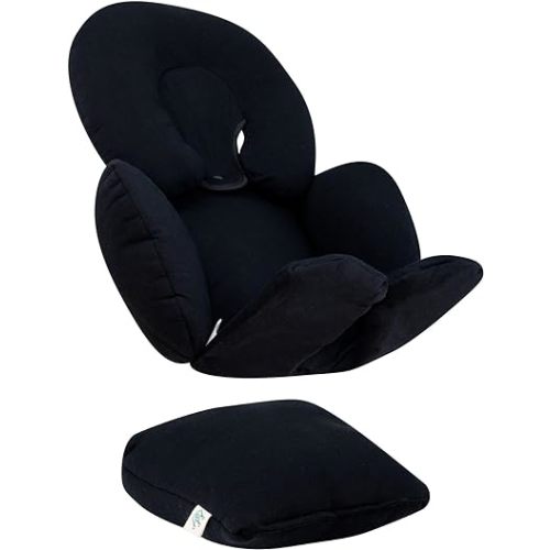JYOKO Kids Reducer Cushion Infant Head & Baby Body Support Antiallergic 100% Cotton (Head, Body and Back Support, Black Series) 3 Parts