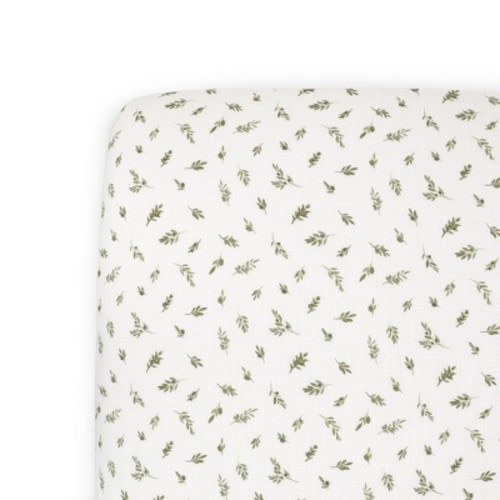 Little Unicorn Organic Muslin Crib Fitted Sheet - Olive Branch
