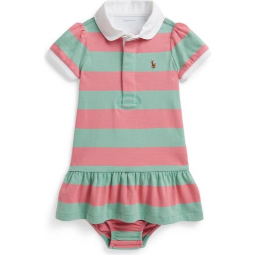 Rugby Stripe Cotton Jersey Dress & Bloomers Set, 9M