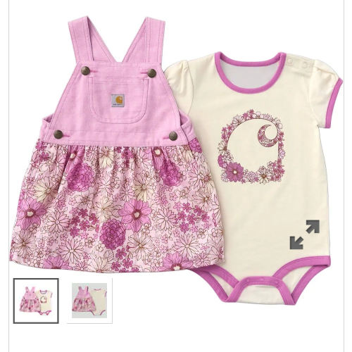 Girls' 2-Piece Short Sleeve Bodysuit & Printed Jumper Set (Baby/) | T-Shirts Under $35 | Carhartt