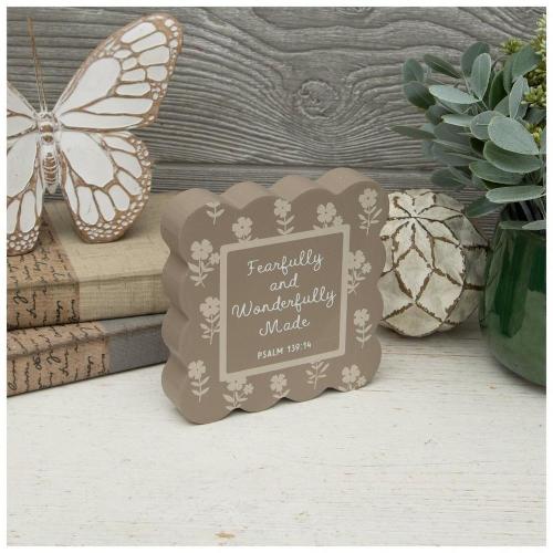 Psalm 139:14 Scalloped Wood Decor