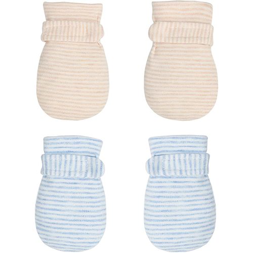 Newborn Baby No Scratch Mittens Stay On, 100% Cotton Breathable, Adjustable Infant Gloves for Baby Boys Girls Mittens