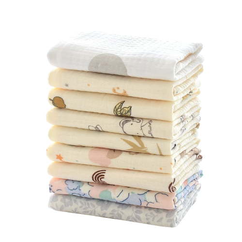 Baby Washcloths, Natural Cotton Face Towels, 15 Pack, 10x10 inches