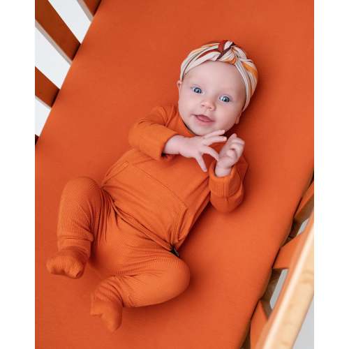 Front Opening Ready Set Romper® in Ribbed Sedona LSLL