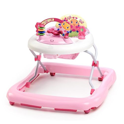 Bright Starts JuneBerry Walk-A-Bout Baby Walker and Entertainer, with Easy Fold Frame for Storage, Ages 6 Months +