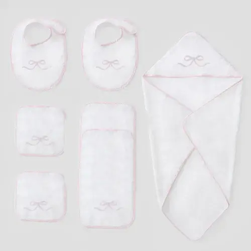 Baby Shower Bundle (7 pieces) Color: Pink Bow