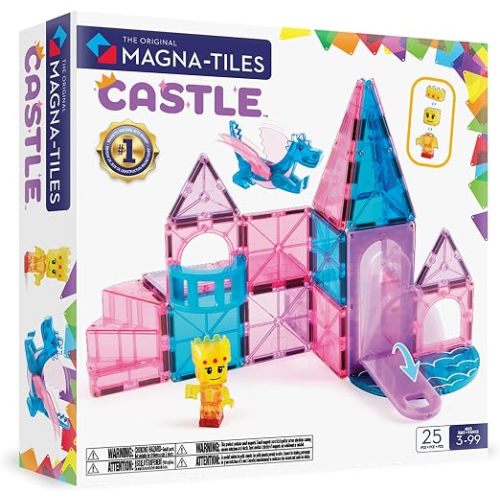 MAGNA-TILES Castle 25-Piece Magnetic Construction Set, The Original Magnetic Building Brand