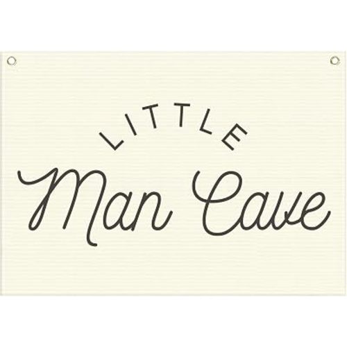 Nursery Rectangular Canvas Banner-Boho Flag Poster Wall Sign for Boys Kids Teen,Baby Room Bedroom Home Playroom Dorm Wall Decor-Baby Shower Birthday Christmas-Little Man Cave