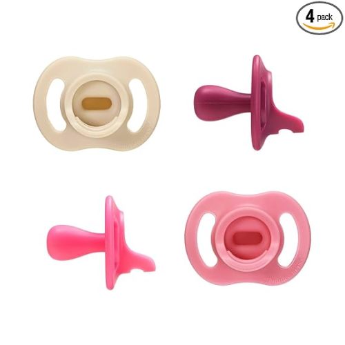 Tommee Tippee Ultra-Light StayPut Pacifier, One-Piece Silicone Design, 6-18m, 4 Pack