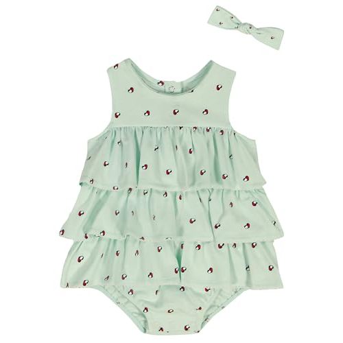 Tommy Hilfiger Baby Girls' 2-Piece Bubble Sunsuit with Headband