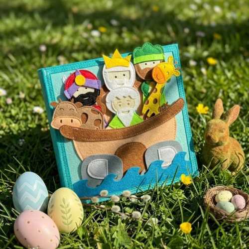 Handmade Felt Bible Quiet Book, Montessori Activity Toy