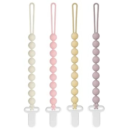 Pacifier Clips Baby Girls - Draklary 4 Pack Paci Clip Silicone Soothe Baby Binky Holder for Newborn Essentials Shower Birthday Gift Scenes