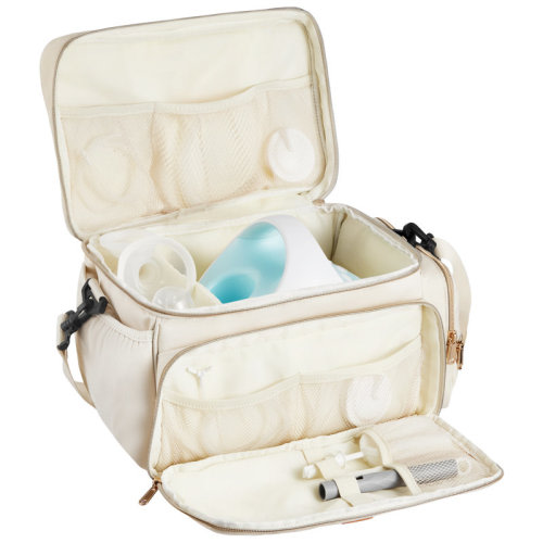 Ebern Designs Breast Pump Bag, Breast Feeding Bag with Waterproof Mat, Fits for S1/S2, Pumping Accessories & Breastmilk Storage, Portable Pump Carrying Case for Work, Travel and Family Use, Beige | Wayfair