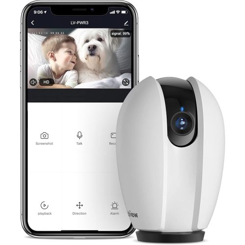 LaView Indoor Security Camera, Baby Monitor with Sound/Motion Detection and Night Vision,WiFi Camera Home Pet Dog Surveillance Camera with App,Two-Way Audio,360-degree IP Camera Work with Alexa