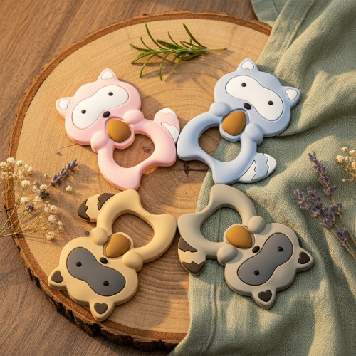 Silicone Raccoon Baby Teether | BPA-Free & Food-Grade | GoodStuff Co