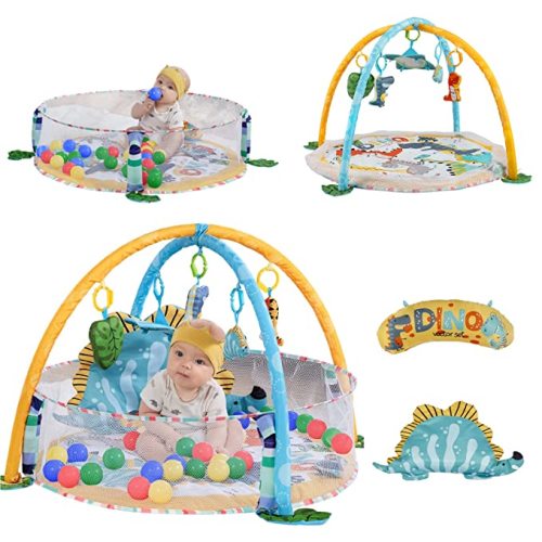 LOL-FUN Baby Play Mat Infant Activity Gym, Baby Floor Mat Activity Gym Playmat, Infant Toys for 0 3 6 12 Months Foldable Mat