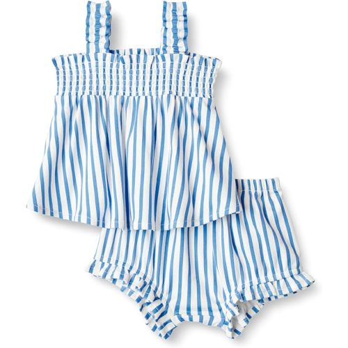 Amazon Essentials x Sofia Grainge Baby Girls' Cotton Sleeveless Shirt and Shorts Play Set