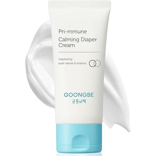 GOONGBE Pri-mmune Calming Diaper Cream - Korean Baby Diaper Cream with Zinc Oxide and Panthenol - Treats, Soothes - Soft Matte Skin, Allergen-Free, 2.7oz.