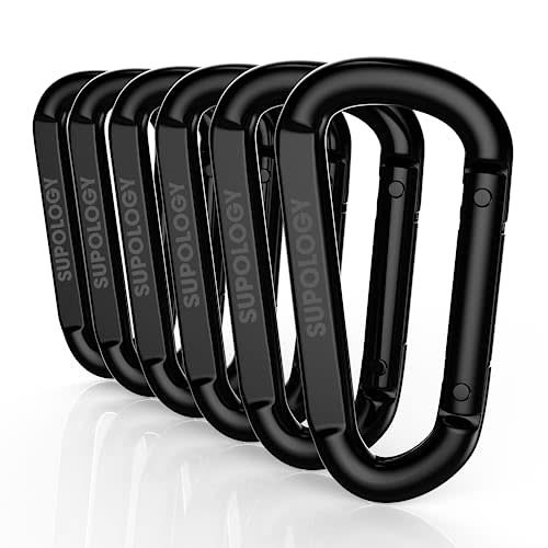 Heavy Duty Carabiner Clip, Steel Carabiners 1100lbs 3" D Shaped Spring Hook Small Clips for Hammocks, Hiking, Keychains, Outdoors and Gym, Dog Leash and Key Ring