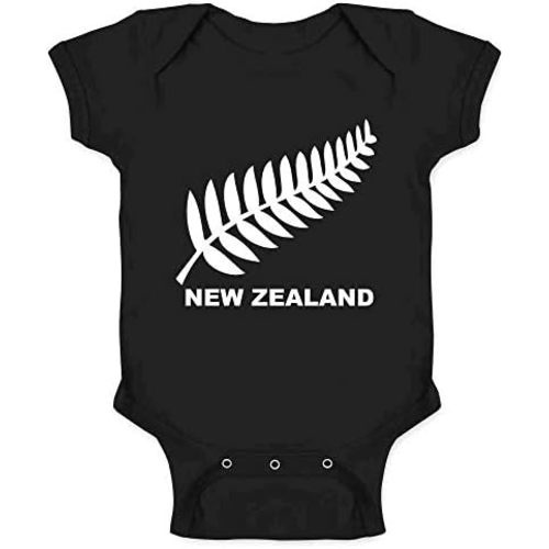 Pop Threads New Zealand Retro Soccer Rugby Kiwi Fern Crest Infant Baby Boy Girl Bodysuit