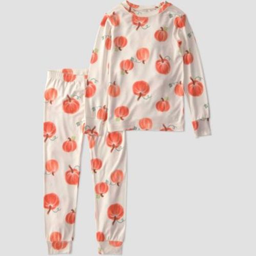Carter's Just One You® Baby 2pc Comfy Soft Halloween Pumpkins Pajama Set - Cream 12M