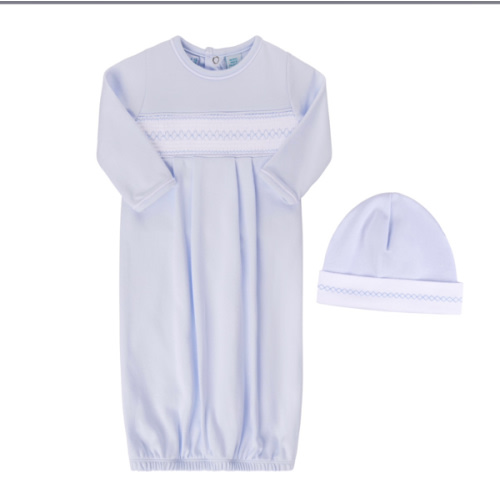 Baby Boy`s Smocked Argyle Gown With Hat | Feltman Brothers