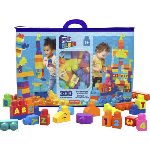 MEGA BLOKS 300-Piece Toy Blocks Set with Storage Bag for Toddlers