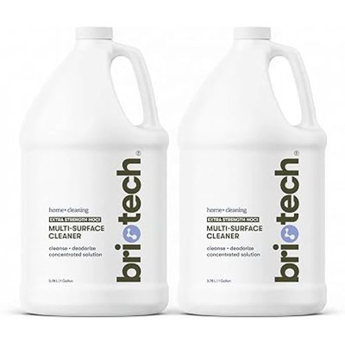 BRIOTECH Extra Strength HOCl Cleaner, 500 PPM Hypochlorous Acid Concentrate, ULV Foggers & Humidifiers, Professional Deodorizer for Dental, Offices, Schools, Homes, Peroxide Free, 1 Gallon (2 Pack)