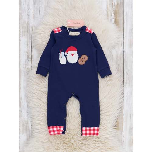 Santa's Late Night Snack Embroidered Romper