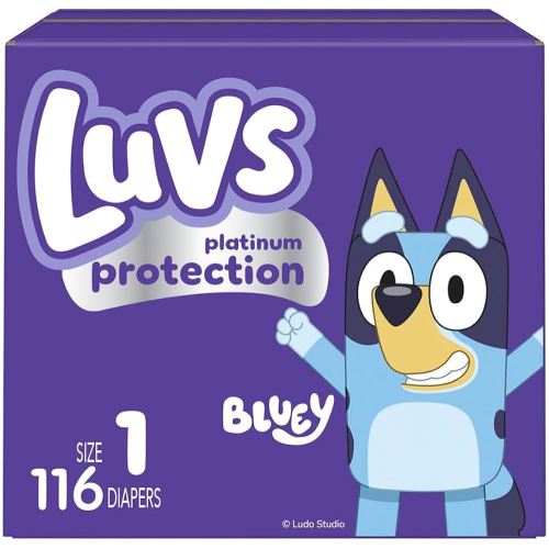 Luvs Diapers - Size 1, 116 Count, Bluey Platinum Protection Baby Diaper
