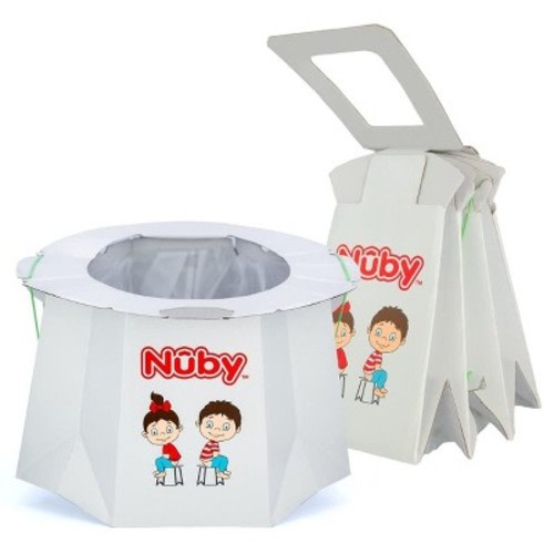 Nuby Disposable Travel Potty with Liner - Foldable and Portable Potty; Toddler Potty Essential for Camp, Trips, & Car Rides - Travel Potty for Toddler