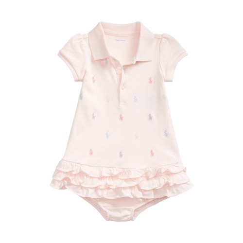 Cupcake Embroidered Polo Dress & Bloomers Set