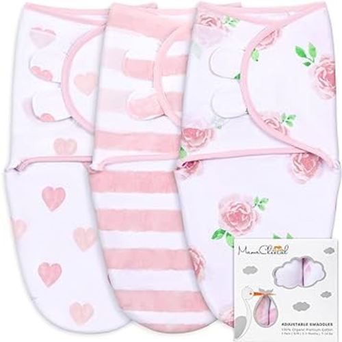 Mama Cheetah Baby Swaddle Sack, Organic Swaddle Blanket, Newborn Swaddling Sleep Sacks, Adjustable Infant Swaddle Wrap, Easy Swaddles for Boy Girl 0-3 Month, Love You