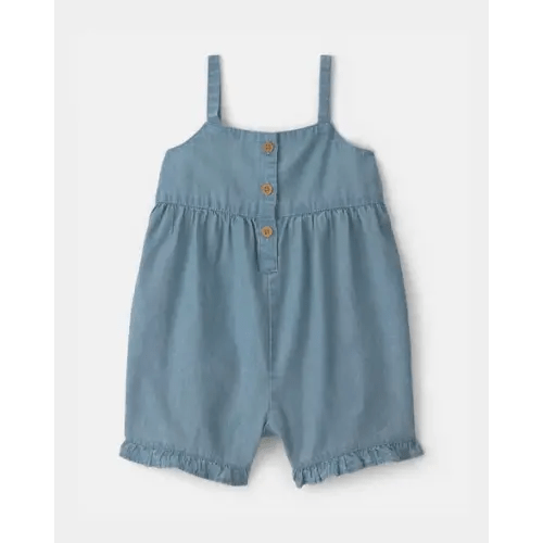 Baby Girl Chambray Sleeveless Romper | Carter's