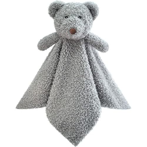Baby Gray Teddy Bear Soft Stuffed Animal Security Blanket, Plush Bear Character Lovey Blanket, Baby Shower/Nursery Gift, Newborn Infant Toddler Snuggle Blankie for Boys Girls, 18 Inches