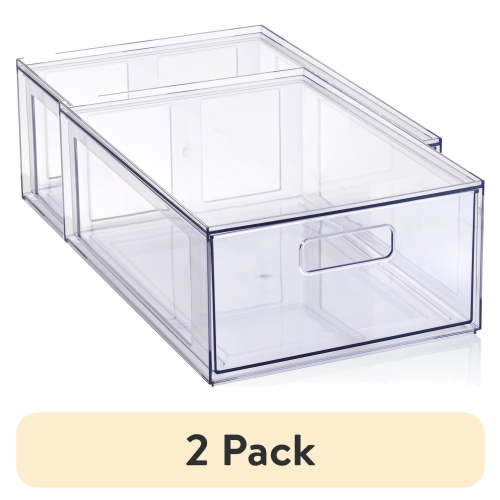 Mainstays Clear Glossy Plastic Drawer Medium Size