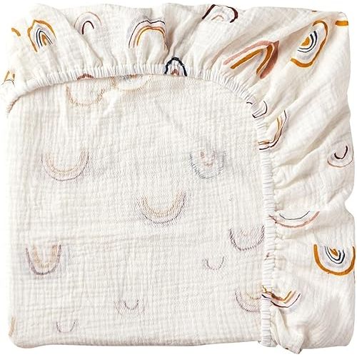 130x72x25cm Baby Fitted Sheet for Bassinet, Soft & Breathable Cotton Crib Mattress Sleeve Protector Gentle Touches