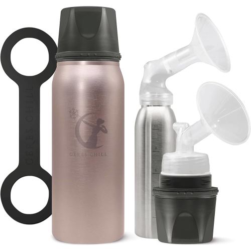 CERES CHILL OG Breastmilk Chiller & Warmer – 12–34oz Portable Breast Milk Cooler, Storage & Baby Bottle for Travel, Work or On-The-Go – Pump Compatible Container – La Vie En Rose Gold