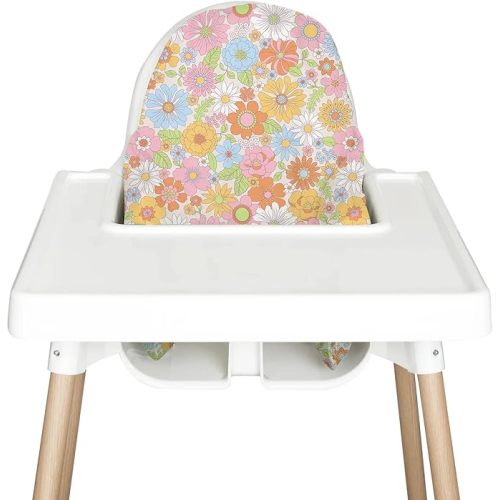 Nibble and Rest Highchair Insert Cover, Compatible for IKEA Antilop Highchair, High Chair Accessories Stain-Proof and Wipeable Insert Cover (Cushion NOT Included)(Funflorals)