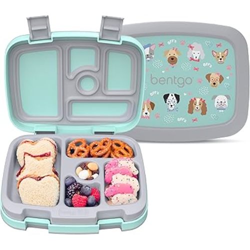 Bentgo Kids Prints Leak-Proof 5-Compartment Bento-Style Kids Lunch Box