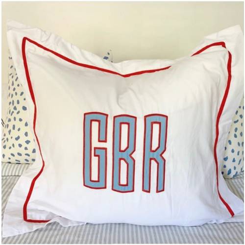 Monogram Applique Euro Sham