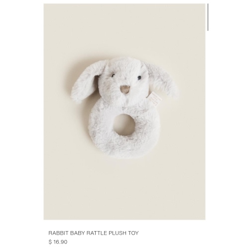 RABBIT BABY RATTLE PLUSH TOY
