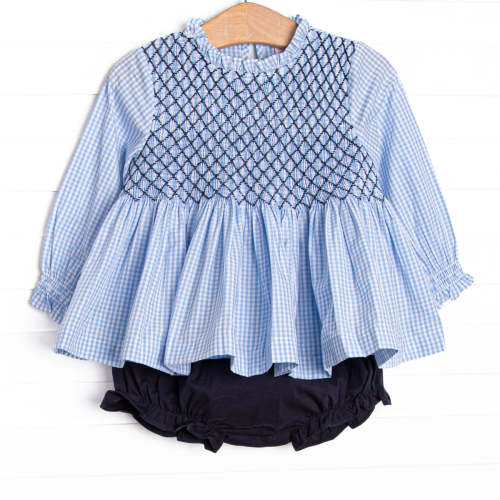 Baby Blues Smocked Diaper Set, Blue – Stitchy Fish