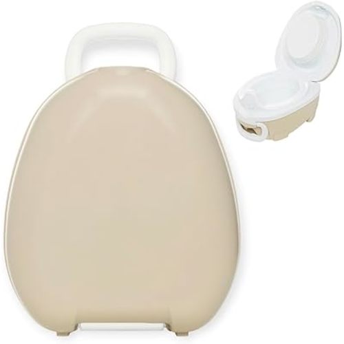 My Carry Potty - Natural Beige Travel Potty, Award-Winning Portable Toddler Toilet Seat for Kids to Take Everywhere